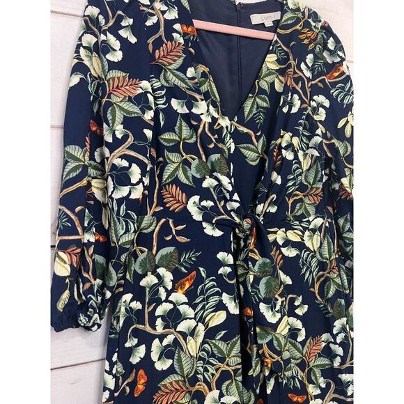 Loft Dress Navy Floral Maxi Size 10 Super Cute - Picture 4 of 4